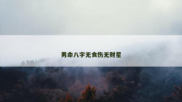 男命八字無食傷無財星