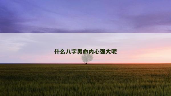 什么八字男命內心強大呢