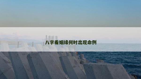 八字看姻緣何時出現命例