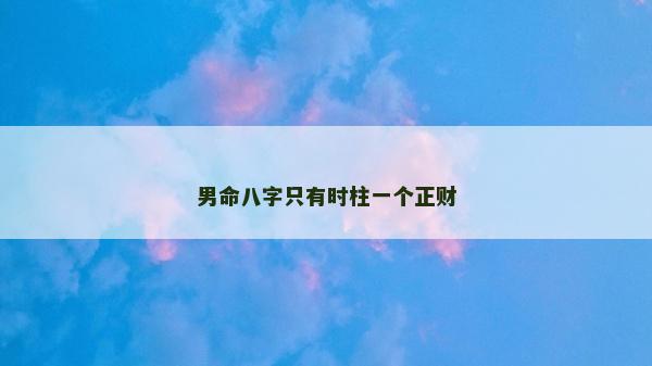 男命八字只有時柱一個正財