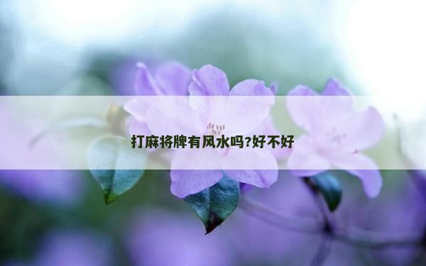 打麻將牌有風水嗎?好不好