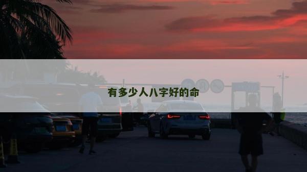 有多少人八字好的命
