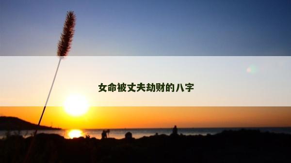 女命被丈夫劫財的八字