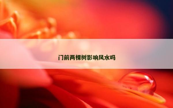 門前兩棵樹影響風水嗎