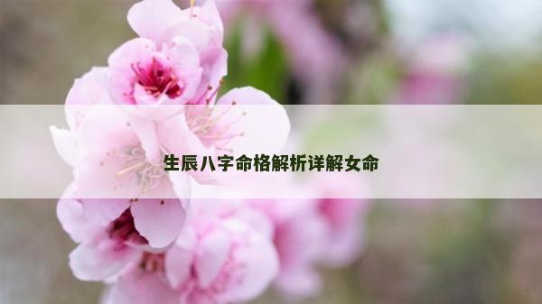 生辰八字命格解析詳解女命