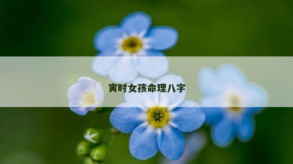 寅時女孩命理八字