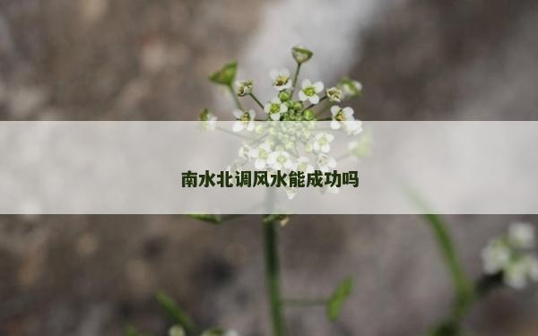 南水北調風水能成功嗎