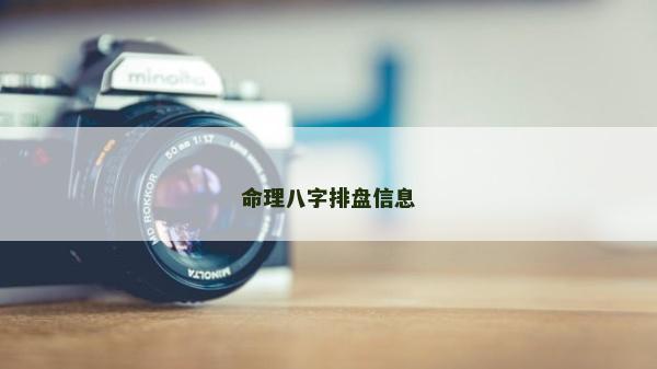 命理八字排盤信息