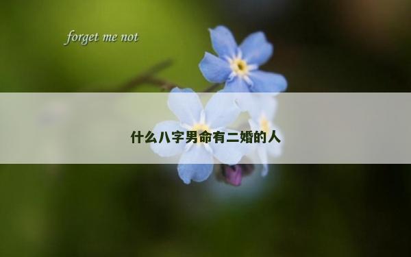 什么八字男命有二婚的人