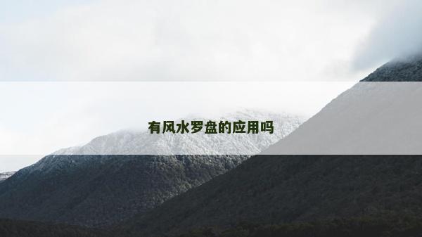 有風(fēng)水羅盤的應(yīng)用嗎