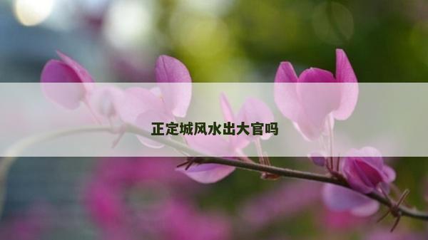 正定城風水出大官嗎