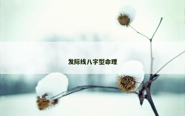 發際線八字型命理