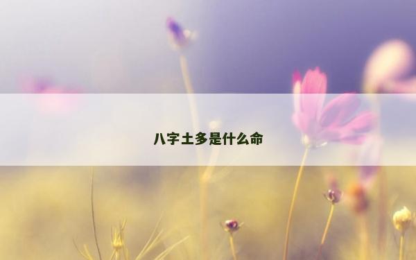 八字土多是什么命