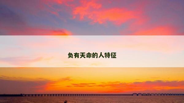 負(fù)有天命的人特征