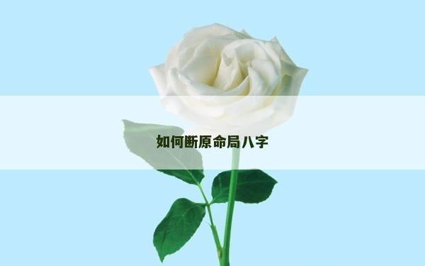 如何斷原命局八字
