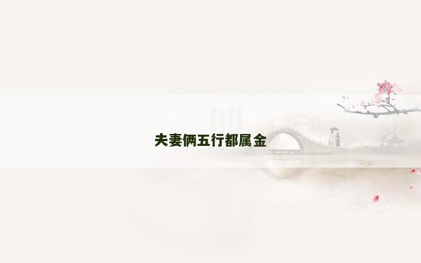 夫妻倆五行都屬金