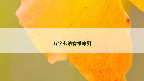 八字七殺有根命列