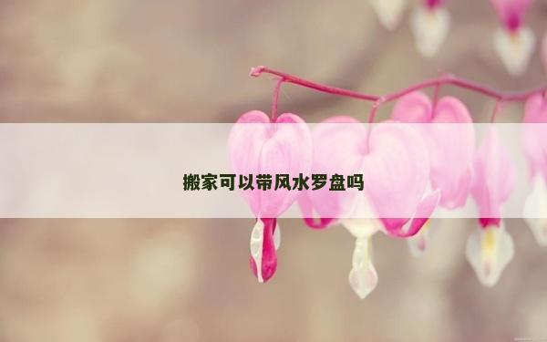 搬家可以帶風水羅盤嗎