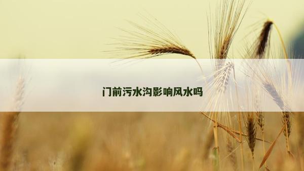 門前污水溝影響風(fēng)水嗎