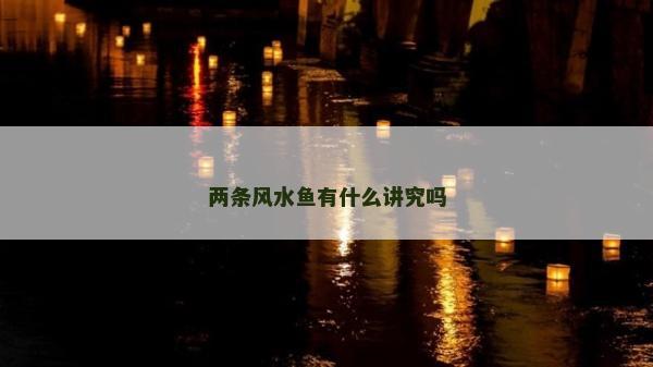兩條風水魚有什么講究嗎