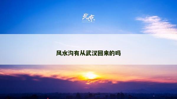 風水溝有從武漢回來的嗎