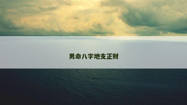 男命八字地支正財(cái)