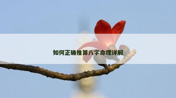 如何正確推算八字命理詳解