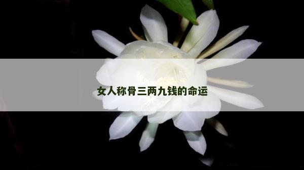 女人稱骨三兩九錢的命運