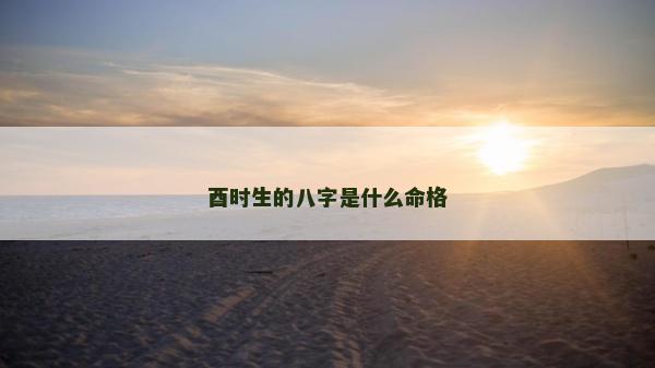 酉時(shí)生的八字是什么命格
