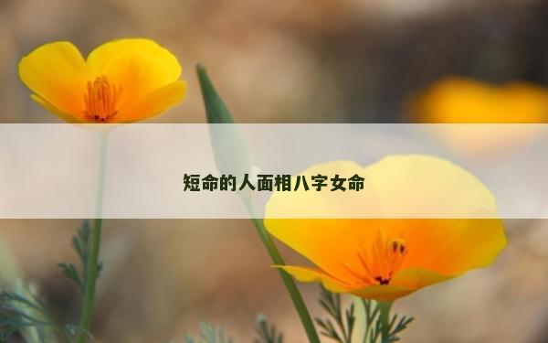 短命的人面相八字女命 短命的人面相八字女命