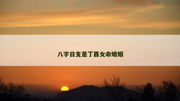 八字日支是丁酉女命婚姻