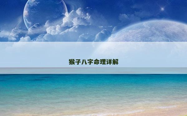 猴子八字命理詳解