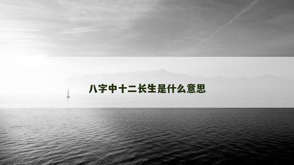 八字中十二長生是什么意思