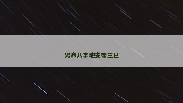 男命八字地支帶三巳