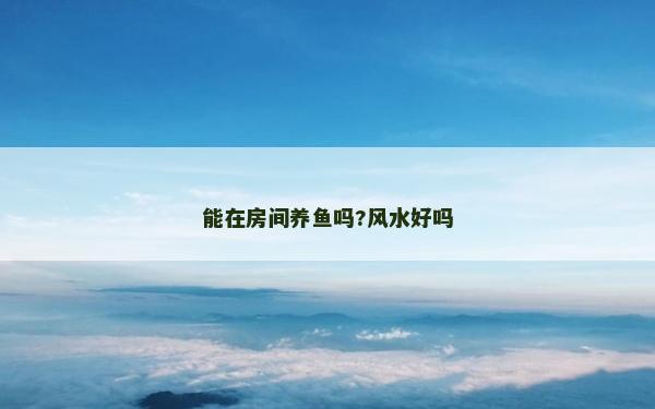 能在房間養魚嗎?風水好嗎