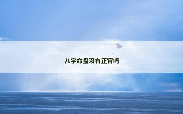 八字命盤沒有正官嗎