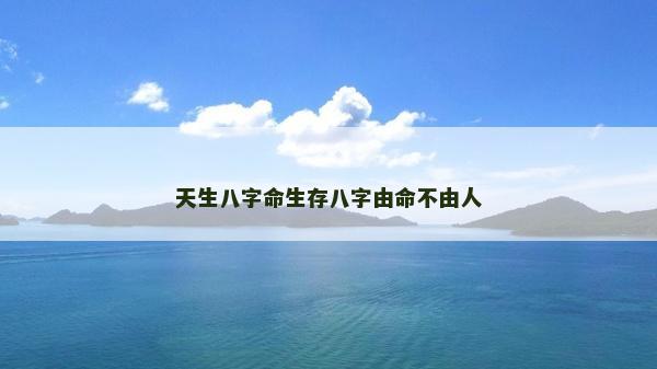 天生八字命生存八字由命不由人
