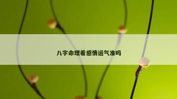 八字命理看感情運氣準嗎
