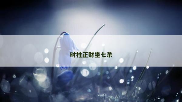 時柱正財坐七殺
