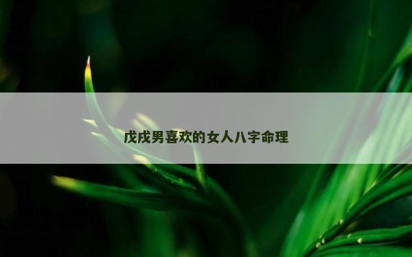 戊戌男喜歡的女人八字命理