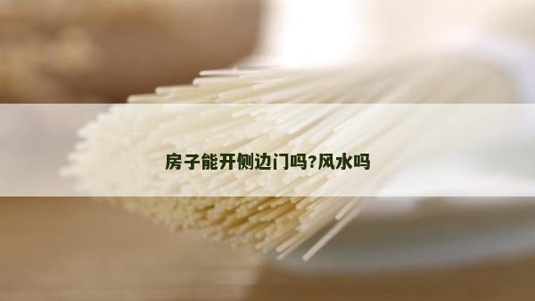 房子能開側邊門嗎?風水嗎