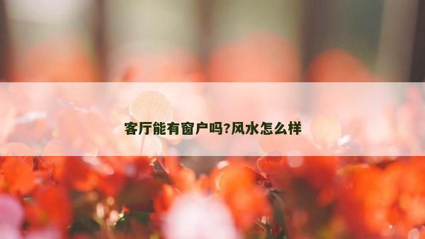 客廳能有窗戶嗎?風水怎么樣