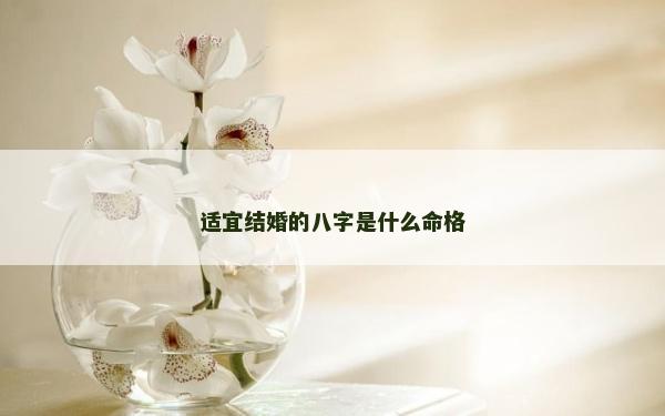 適宜結婚的八字是什么命格