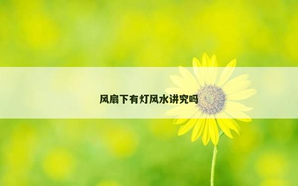 風扇下有燈風水講究嗎