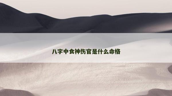 八字中食神傷官是什么命格