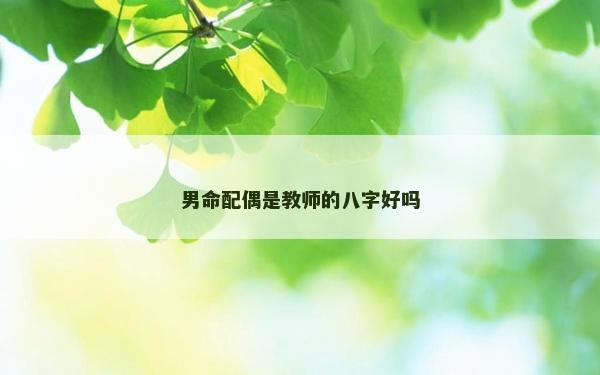 男命配偶是教師的八字好嗎