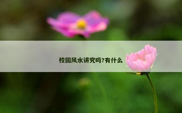 校園風(fēng)水講究嗎?有什么
