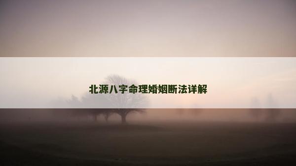 北源八字命理婚姻斷法詳解