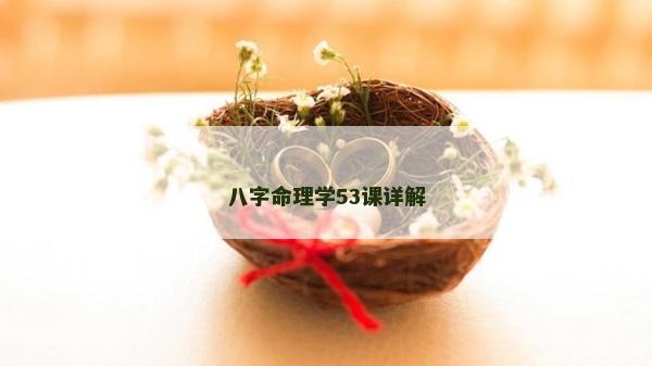八字命理學53課詳解
