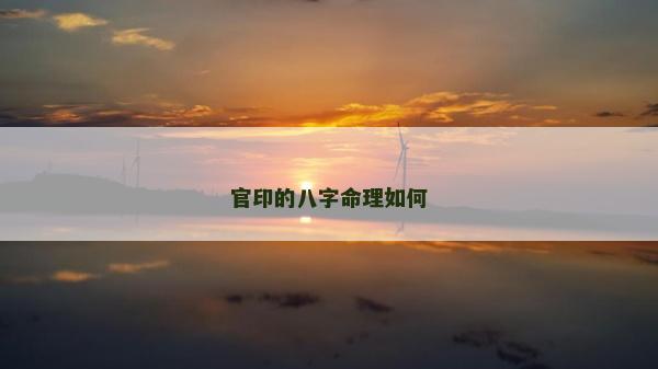 官印的八字命理如何